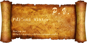 Pécsi Viktor névjegykártya